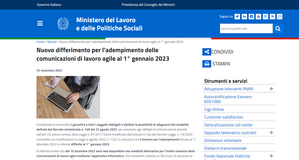 Smart working: proroga al 1° gennaio 2023 per l'invio della comunicazione 