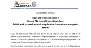 Proroga di 10 giorni per i modelli F24 scaduti il 31 ottobre