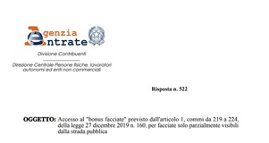 Bonus facciate, anche se l'edifico è coperto dalle recinzioni? 