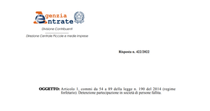 Regime forfettario, accesso vietato per il socio anche in caso di dichiarazione di fallimento