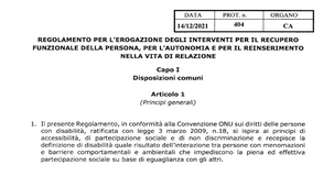 Disabili, approvato il nuovo regolamento INAIL sul recupero post infortunio o malattia