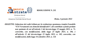 Fondo perduto attività chiuse: pronto il codice tributo per la restituzione spontanea