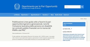Contratti PNRR: giovani, donne e lavoratori disabili, le pari opportunità nelle linee guida 