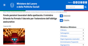 Assicurazione INAIL lavoratori autonomi dello spettacolo dal 1° gennaio 2022