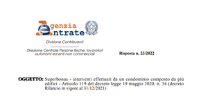 Superbonus 110, condominio: per lo sconto in fattura vanno trasmesse tante comunicazioni quanti gli edifici