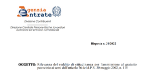 Reddito di cittadinanza e gratuito patrocinio per la separazione: non si considera l'importo totale 
