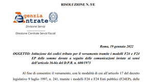 Avvisi bonari, dal bonus vacanze all'addizionale IRES: il codice tributo per il versamento parziale