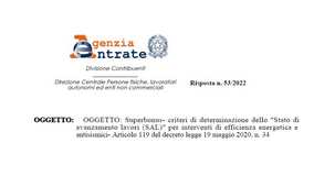 Superbonus e sismabonus 110, lo stato di avanzamento dei lavori va verificato separatamente