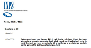 Contributi INPS 2022, lavoratori dipendenti: minimali e massimali di riferimento