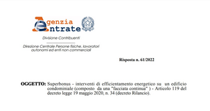Superbonus 110, i chiarimenti delle Entrate in caso di facciata continua del condominio