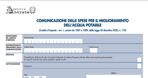 Domanda bonus acqua potabile al via, scadenza il 28 febbraio 2022