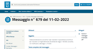 Quarantena non pagata come malattia dal 1° gennaio 2022: dall'INPS la conferma