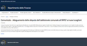 IRPEF 2022, entro il 31 marzo le nuove aliquote dei Comuni. Dal MEF il simulatore