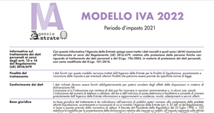 Frontespizio dichiarazione IVA 2022, istruzioni per la compilazione