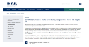 Sorveglianza sanitaria, comunicazione INAIL medico competente: proroga al 31 luglio 2022 