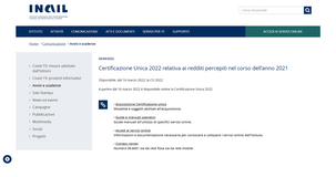 CU 2022 INAIL: le istruzioni per scaricare la Certificazione Unica disponibile dal 16 marzo 