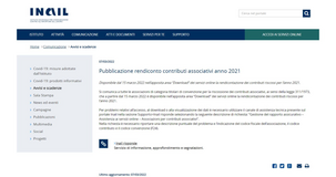 Contributi associativi INAIL 2021: rendiconti disponibili dal 15 marzo nell'area download