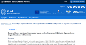 Concorso Ispettorato del Lavoro per 1.249 posti, iscrizione fino al 14 marzo 2022