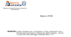 Bonus beni strumentali, quale credito d'imposta applicare? Conta la data dell'investimento