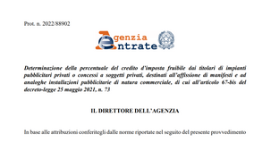 Bonus manifesti pubblicitari: credito d'imposta riconosciuto al 100 per cento