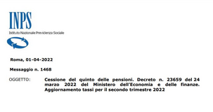 Cessione del quinto delle pensioni, aggiornamento dei tassi: dal 1° aprile al 30 giugno 2022