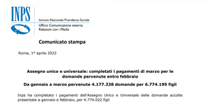 Pagamento assegno unico aprile 2022 in lavorazione: accredito anche per i nuovi beneficiari