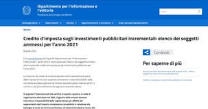 Bonus pubblicità 2022: le istruzioni per fruire del credito d'imposta
