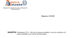 Buoni pasto e mensa aziendale con due diverse aliquote IVA