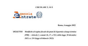 PIR, piani di risparmio a lungo termine: i chiarimenti delle Entrate sulla Legge di Bilancio 2022