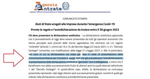 Autodichiarazione Aiuti di Stato Covid: nessun esonero, ma in alcuni casi non è obbligatoria