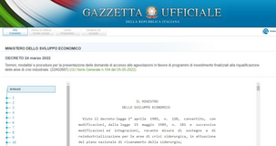 Riforma legge aree crisi industriale, in Gazzetta Ufficiale il decreto MISE con le semplificazioni per le imprese