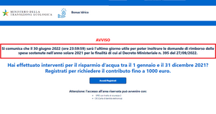 Bonus idrico, scadenza 30 giugno 2022 per la domanda