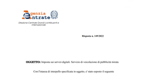 Imposta sui servizi digitali e pubblicità mirata 