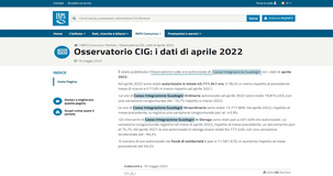 CIG aprile 2022, dati INPS: autorizzate 45 milioni di ore, 78 per cento in meno rispetto al 2021