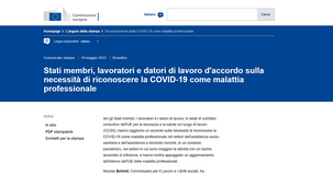 Malattia professionale, l'accordo UE per riconoscerla in tutti i Paesi membri