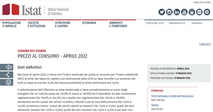 Un indice ISTAT straordinario per il 2022