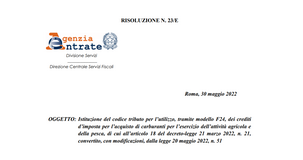 Bonus carburante 2022 per imprese agricole e della pesca: il codice tributo per l'utilizzo 