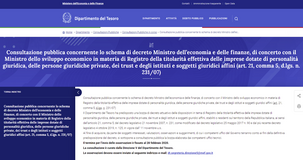 Registro dei titolari effettivi: decreto in Gazzetta Ufficiale