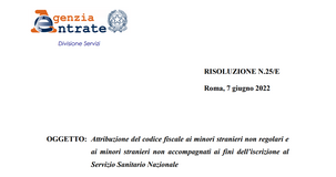 Codice fiscale ai minori stranieri non regolari: dall'Agenzia delle Entrate le modalità di attribuzione