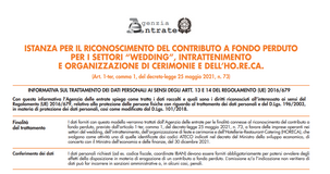 Contributi a fondo perduto matrimoni, eventi e HORECA: domanda con scadenza 23 giugno