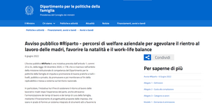 Welfare aziendale per le lavoratrici madri, finanziamenti fino a un milione di euro per le imprese
