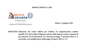 Bonus bollette imprese, pronto il codice tributo per la compensazione con F24 per le aziende gasivore