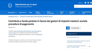 Fondo perduto piscine: al via il pagamento, importi aumentati del 40 per cento 