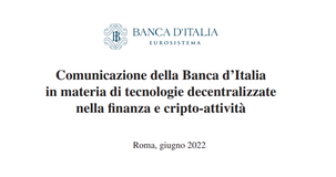Banca d'Italia sulle cripto-attività: informativa scrupolosa e consapevolezza le parole chiave