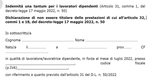 Dichiarazione bonus 200 euro: dall'INPS il modulo in fac-simile