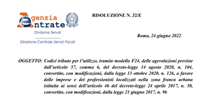 ZFU Centro Italia, pronti i codici tributo da inserire nel modello F24 per la compensazione