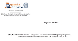 Certificazione Unica con il modello 770 per gli importi non imponibili