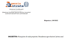 Niente bonus prima casa in caso di riacquisto della nuda proprietà
