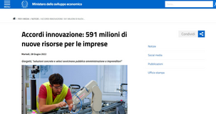 Ricerca e sviluppo industriale, nuovi fondi per le imprese dal MISE