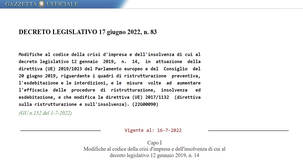Il recepimento della Direttiva Insolvency